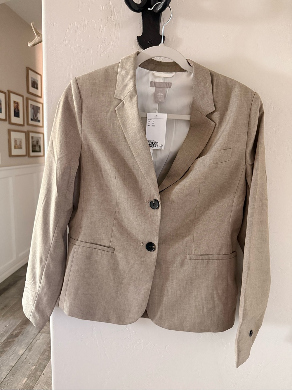 Women's Tailored Beige Blazer Jacket H&M